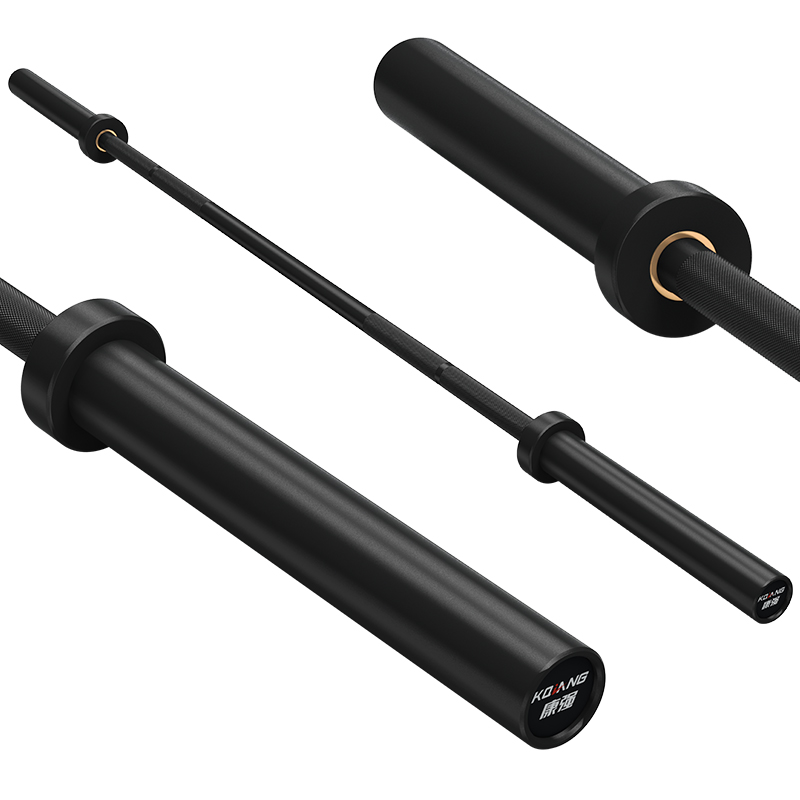 好博杠铃杆硬铬陶瓷镀黑彩色男士女士举重训练杆八轴承2.2M奥杆 E5炫酷黑承重500LB