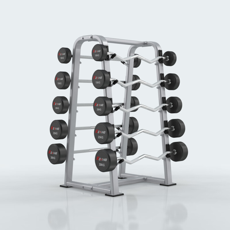 好博固定杠铃套装1.2M直杆曲杆套装PEV杠铃健身房专用