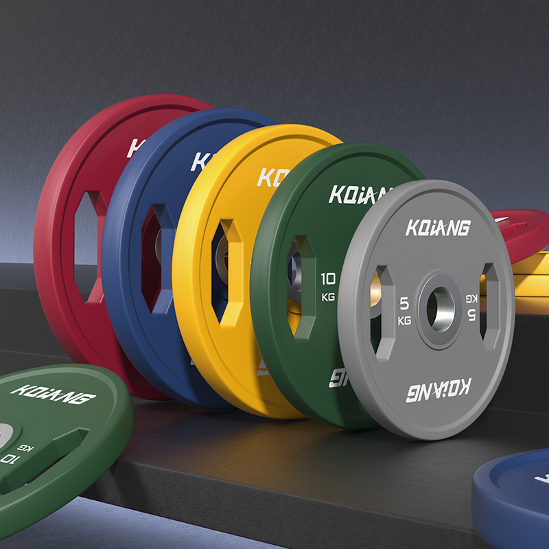 好博CPU彩色橡胶环保无味杠铃片举重力量举杠铃举重片 150kg （5-25KG各两片）套装